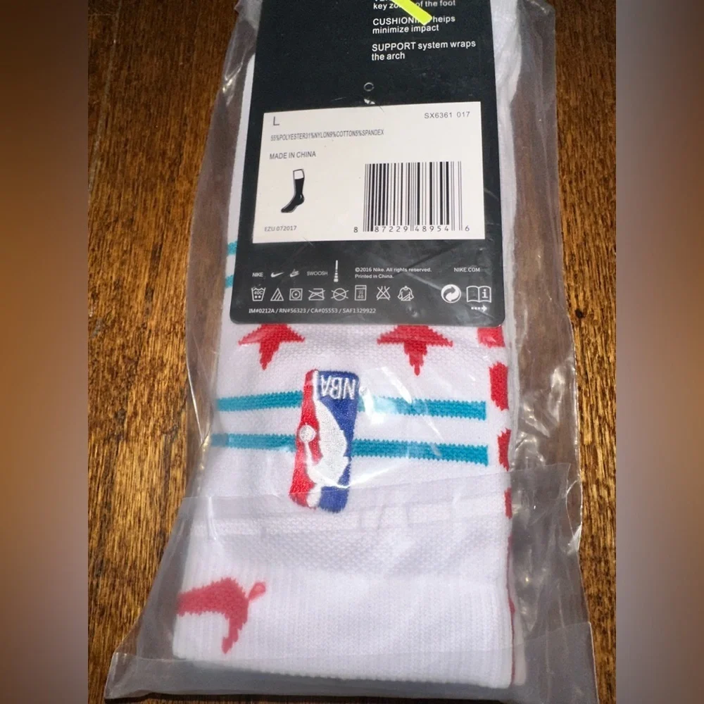 Nike Elite Quick Crew NBA Basketball Sock Red Star Teal - NEW - MENS LARGE
